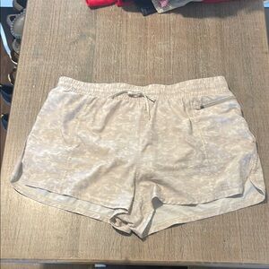 Avalanche Tan and Cream Athletic Shorts Elastic Waist